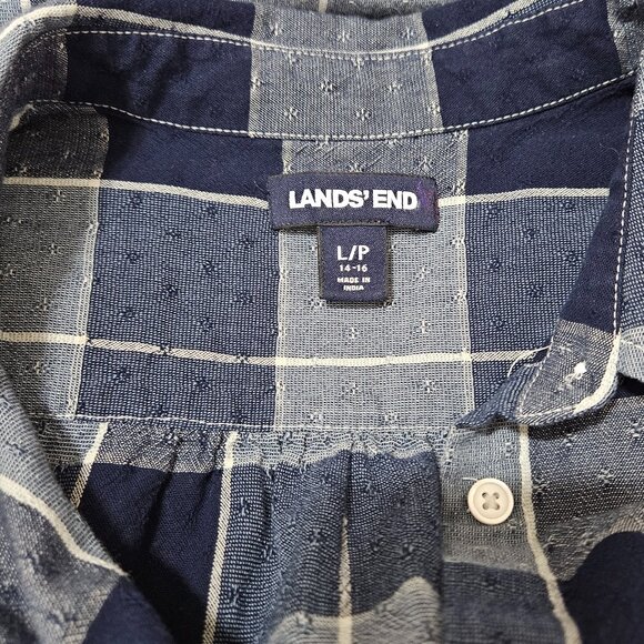 Lands' End Long Sleeve Button Down Checkered Shirt - Picture 11 of 11